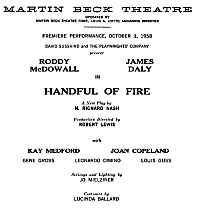 Playbill for Handful of Fire