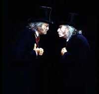 Hal Linden and Roddy McDowall as Scrooge